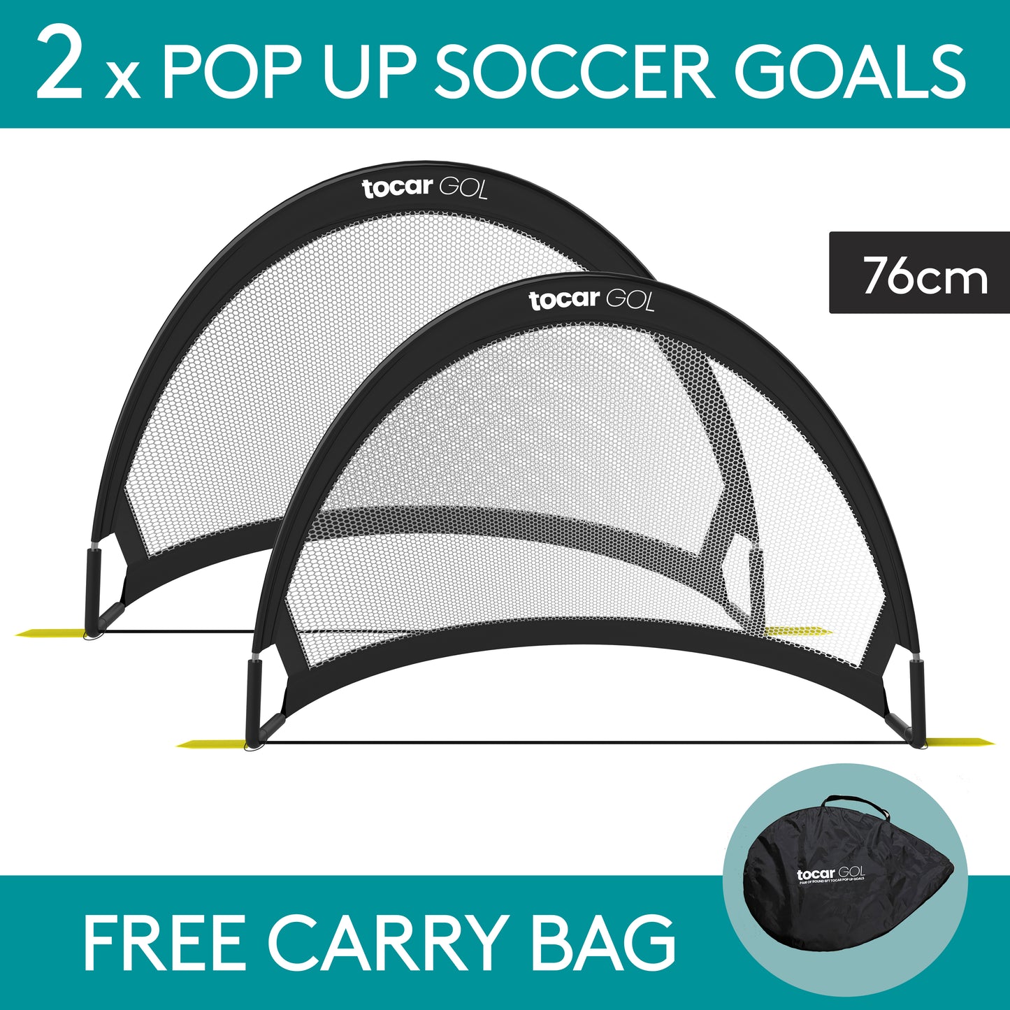 2 x 2.5FT Kids Soccer Goals Pop Up Soccer Goals