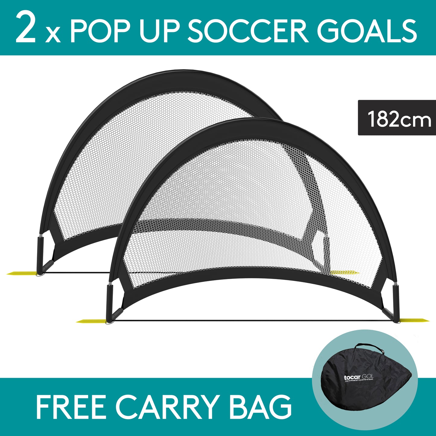 6ft Kids Soccer Goals Pop Up Soccer Goals 182cm Pair Of Soccer Football Goals